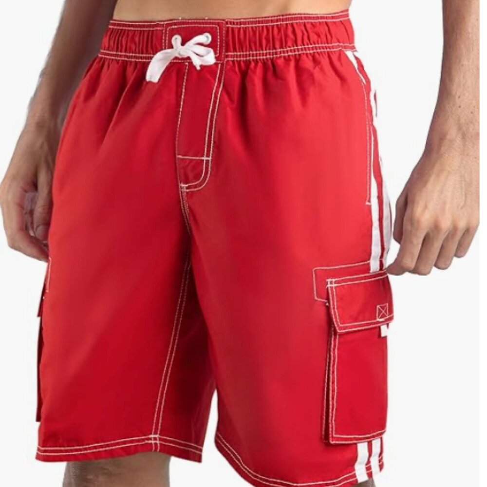 Kanu Surf Men's Barracuda Swim Red And white Size XXL 6394
